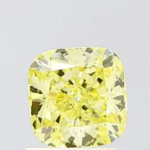 1.07ct CUSHION Fancy Intense Yellow VS1 Coloured Lab diamond