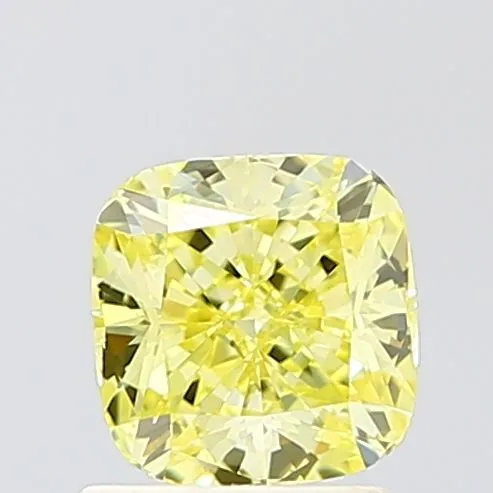 1.07ct CUSHION Fancy Intense Yellow VS1 Coloured Lab diamond