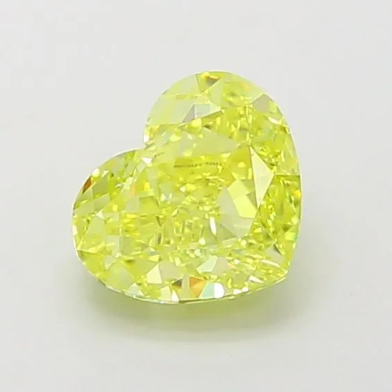 1.26ct HEART Fancy Vivid Yellow VVS2 Coloured Lab diamond