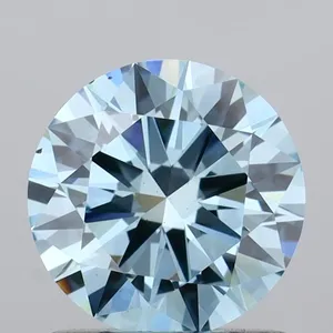 0.97ct ROUND Fancy Vivid Blue VS2 Coloured Lab diamond