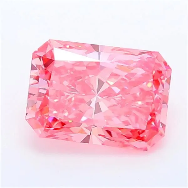 1.17ct RADIANT Fancy Vivid Pink VVS2 Coloured Lab diamond