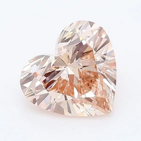 1.07ct HEART Fancy Intense Brownish Pink VVS2 Coloured Lab diamond