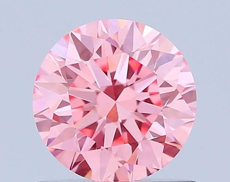 0.79ct ROUND Fancy Vivid Pink VVS2 Coloured Lab diamond