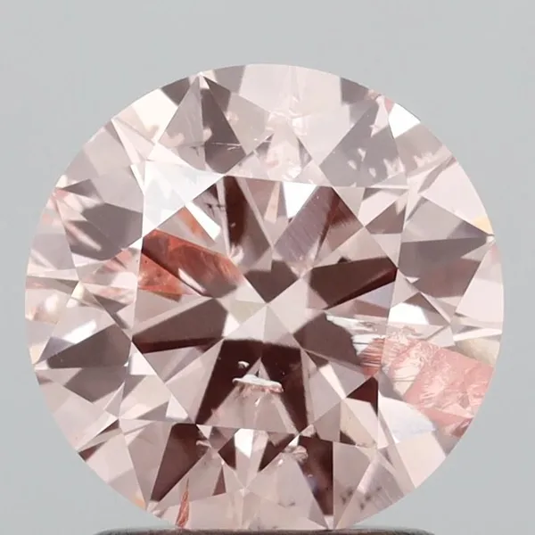 0.65ct ROUND Fancy Vivid Pink VS1 Coloured Lab diamond