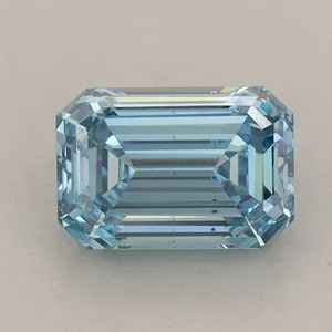 1.05ct EMERALD Fancy Vivid Blue VS2 Coloured Lab diamond