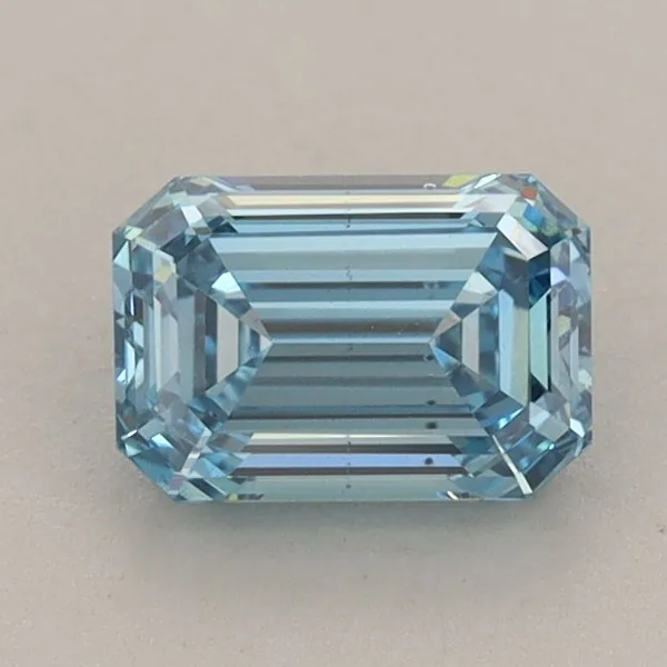 1.05ct EMERALD Fancy Vivid Blue VS2 Coloured Lab diamond