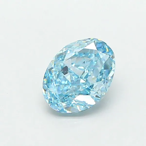 1.03ct OVAL Fancy Vivid Greenish Blue VVS2 Coloured Lab diamond