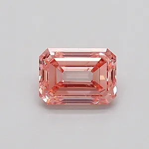 0.42ct EMERALD Fancy Intense Pink VS2 Coloured Lab diamond