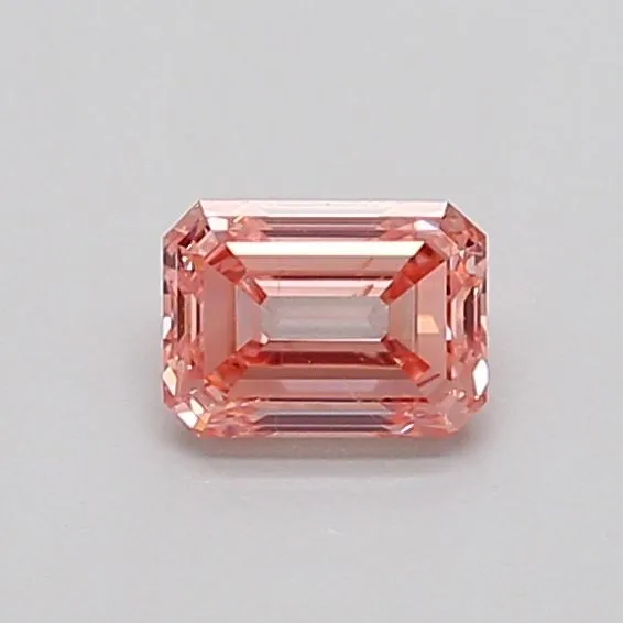 0.42ct EMERALD Fancy Intense Pink VS2 Coloured Lab diamond