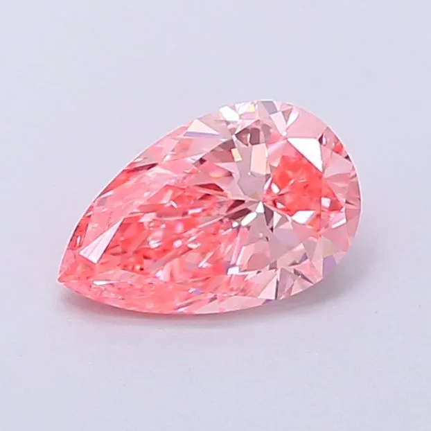 0.85ct PEAR Fancy Vivid Pink VVS2 Coloured Lab diamond