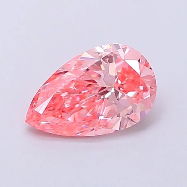 0.85ct PEAR Fancy Vivid Pink VVS2 Coloured Lab diamond