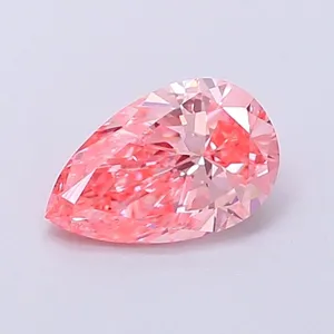 0.85ct PEAR Fancy Vivid Pink VVS2 Coloured Lab diamond