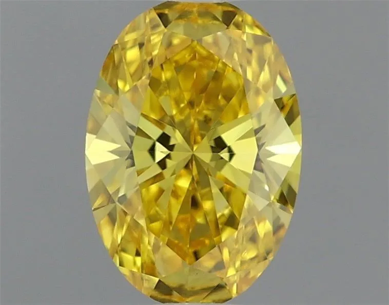 0.54ct OVAL Fancy Vivid Yellow VS1 Coloured Lab diamond