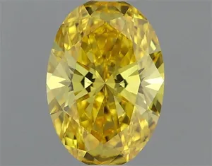 0.54ct OVAL Fancy Vivid Yellow VS1 Coloured Lab diamond