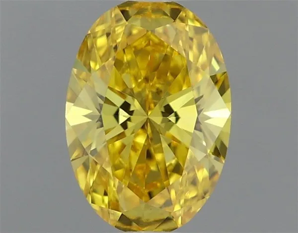 0.54ct OVAL Fancy Vivid Yellow VS1 Coloured Lab diamond
