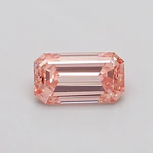 0.38ct EMERALD Fancy Intense Brownish Pink VS1 Coloured Lab diamond