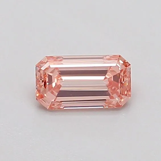 0.38ct EMERALD Fancy Intense Brownish Pink VS1 Coloured Lab diamond