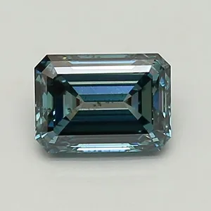 1.5ct EMERALD Fancy Deep Greenish Blue SI2 Coloured Lab diamond
