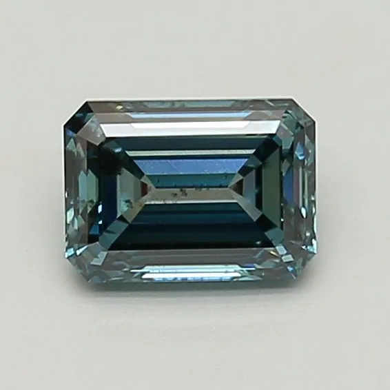 1.5ct EMERALD Fancy Deep Greenish Blue SI2 Coloured Lab diamond