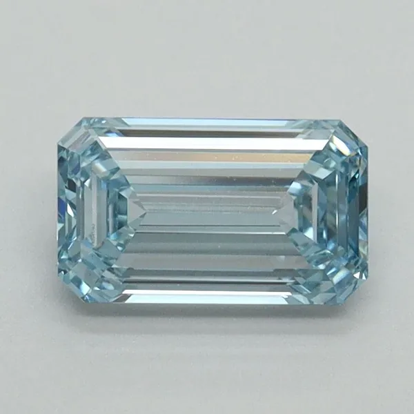 1.04ct EMERALD Fancy Intense Blue VVS2 Coloured Lab diamond