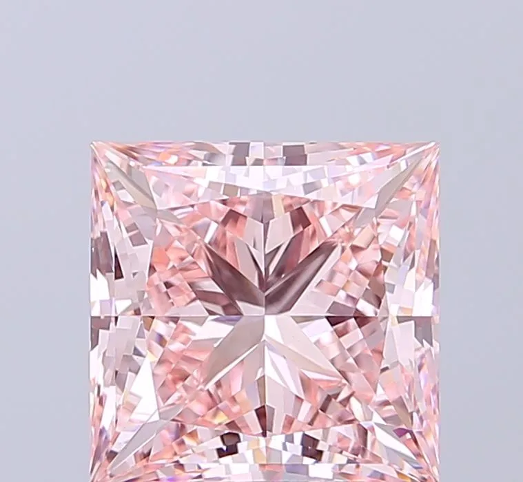 4.03ct PRINCESS Fancy Vivid Pink VVS2 Coloured Lab diamond