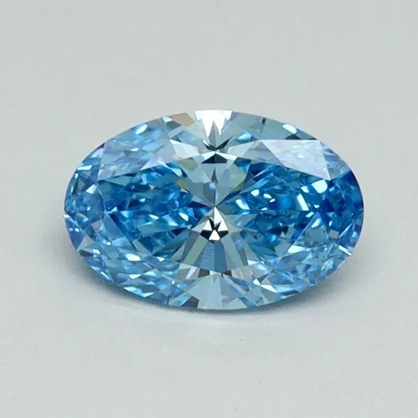 0.55ct OVAL Fancy Vivid Blue VS2 Coloured Lab diamond