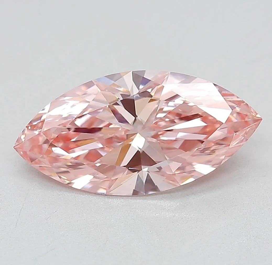1.81ct MARQUISE Fancy Vivid Pink VVS2 Coloured Lab diamond