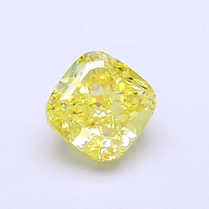 1.03ct CUSHION Fancy Intense Yellow VVS2 Coloured Lab diamond