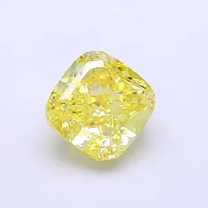 1.03ct CUSHION Fancy Intense Yellow VVS2 Coloured Lab diamond