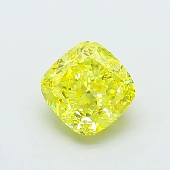 1.10ct CUSHION Fancy Intense Yellow VVS2 Coloured Lab diamond