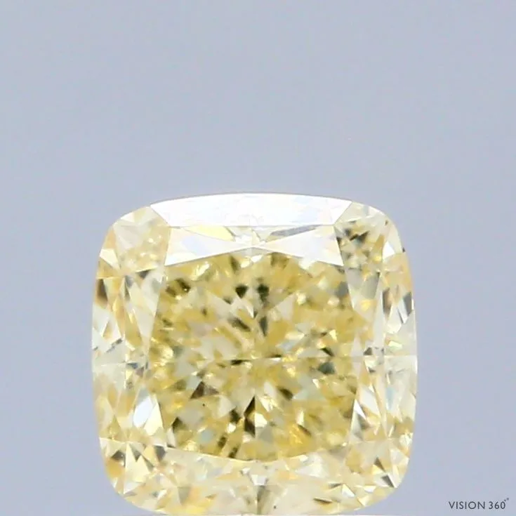 1.00ct CUSHION Fancy Intense Yellow VS1 Coloured Lab diamond