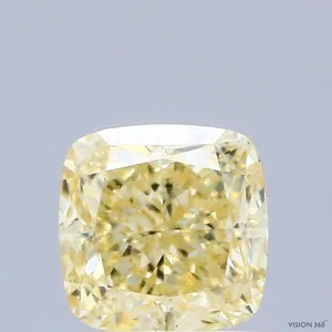 1ct CUSHION Fancy Intense Yellow VS1 Coloured Lab diamond