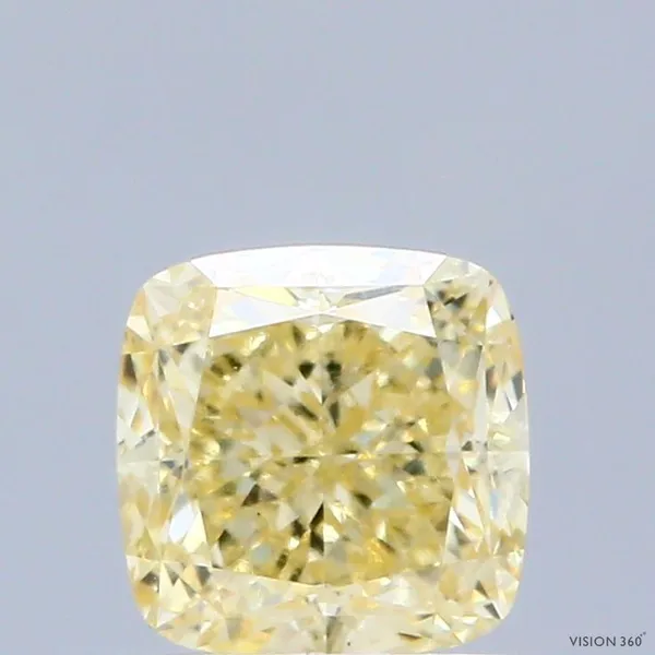 1ct CUSHION Fancy Intense Yellow VS1 Coloured Lab diamond