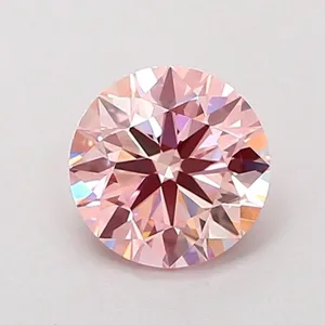 0.94ct ROUND Fancy Intense Pink VVS2 Coloured Lab diamond