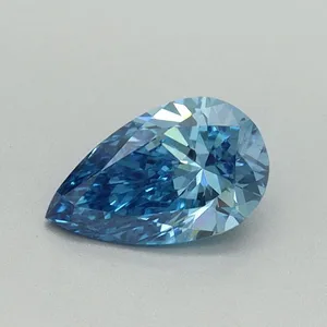0.52ct PEAR Fancy Vivid Blue VS2 Coloured Lab diamond