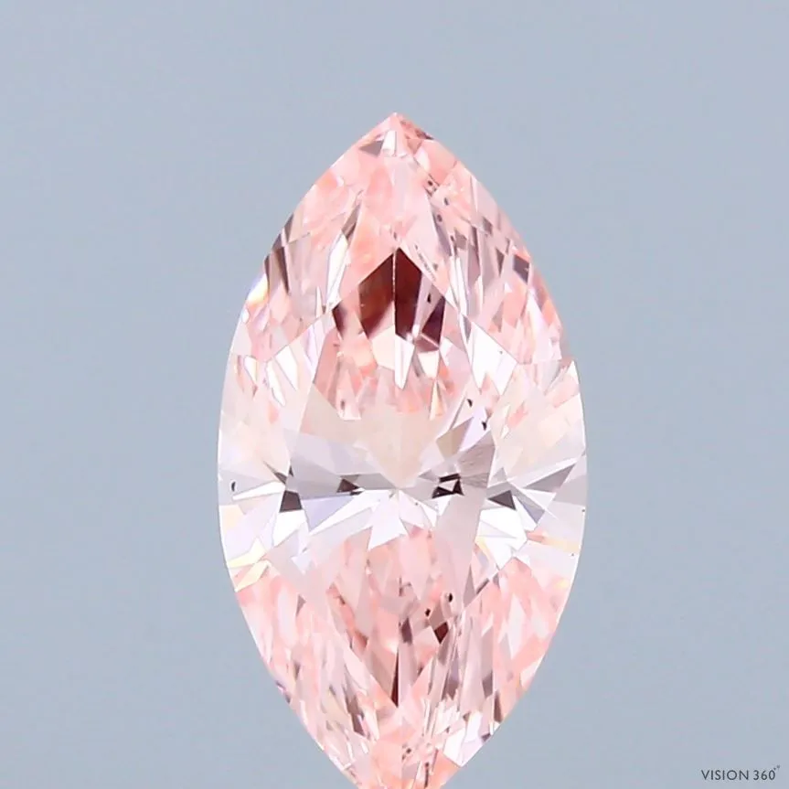 1.66ct MARQUISE Fancy Vivid Pink VS2 Coloured Lab diamond