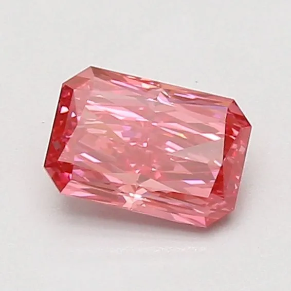 0.83ct RADIANT Fancy Vivid Pink VVS2 Coloured Lab diamond
