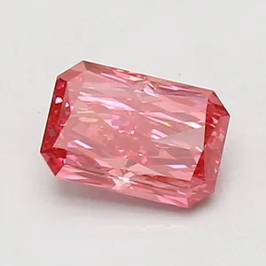 0.83ct RADIANT Fancy Vivid Pink VVS2 Coloured Lab diamond