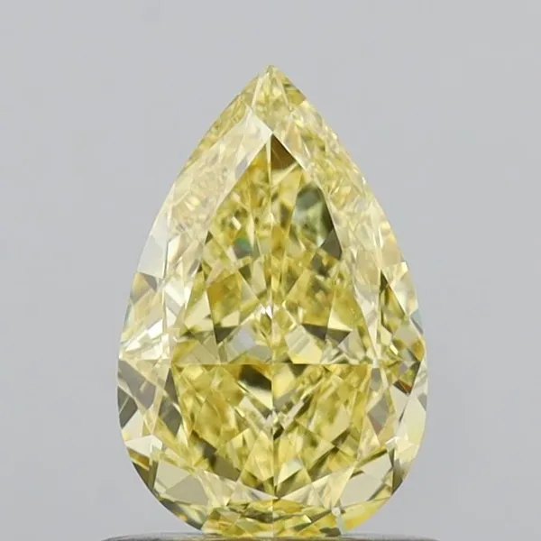 0.87ct PEAR Fancy Intense Yellow VVS2 Coloured Lab diamond