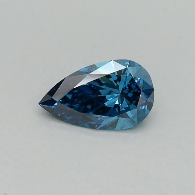 0.35ct PEAR Fancy Vivid Blue VS1 Coloured Lab diamond