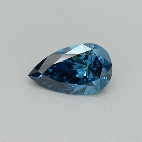 0.35ct PEAR Fancy Vivid Blue VS1 Coloured Lab diamond