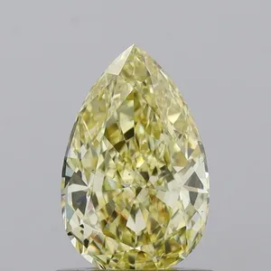 0.86ct PEAR Fancy Yellow VS2 Coloured Lab diamond