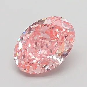 1.09ct OVAL Fancy Vivid Pink VVS2 Coloured Lab diamond