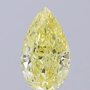 0.8ct PEAR Fancy Yellow VS1 Coloured Lab diamond