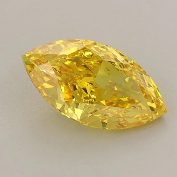 1.04ct MARQUISE Fancy Vivid Yellow VVS2 Coloured Lab diamond