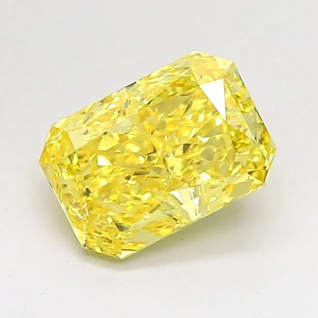 1.32ct RADIANT Fancy Vivid Yellow VVS2 Coloured Lab diamond