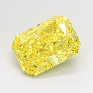 1.32ct RADIANT Fancy Vivid Yellow VVS2 Coloured Lab diamond