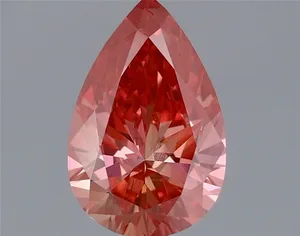 0.66ct PEAR Fancy Vivid Pink VS1 Coloured Lab diamond