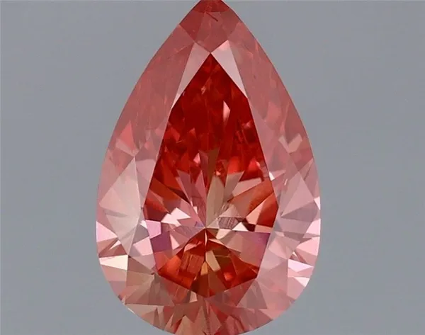 0.66ct PEAR Fancy Vivid Pink VS1 Coloured Lab diamond