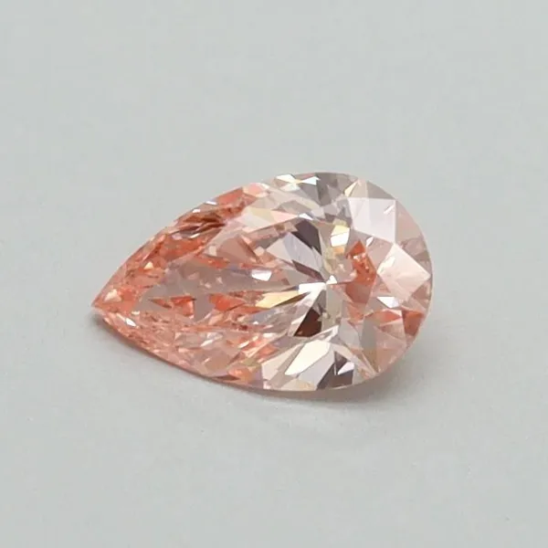 0.3ct PEAR Fancy Vivid Pink VS2 Coloured Lab diamond